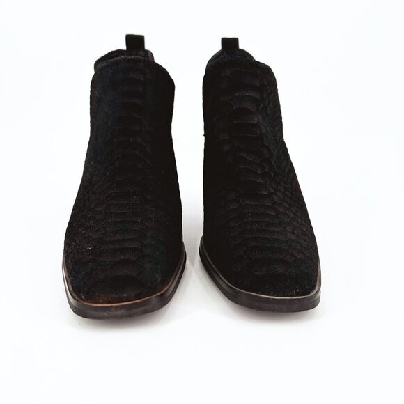 Jeffrey Campbell Roselle Ankle Heel Boots Size 9 Suede Python Western Pull-On - Picture 4 of 10